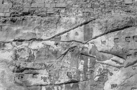Old fortress wall as backgroundのeditorial素材