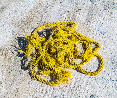 Old synthetic rope rope