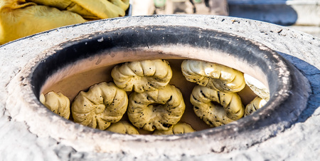 Asian samsa meat pies cooking