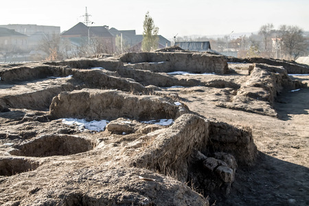 Archeological excavations  in the cityの写真素材