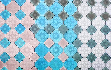 Multicolored pavement as an abstract background inversionの写真素材