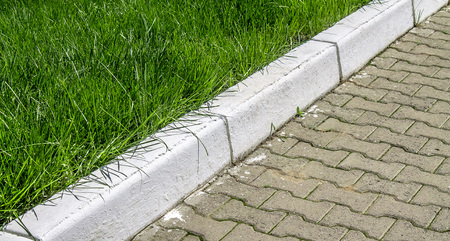 White Painted Borders in the Parkの写真素材