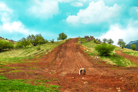 Motocross track in springの写真素材