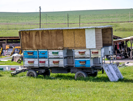 Car trailer for transporting hives