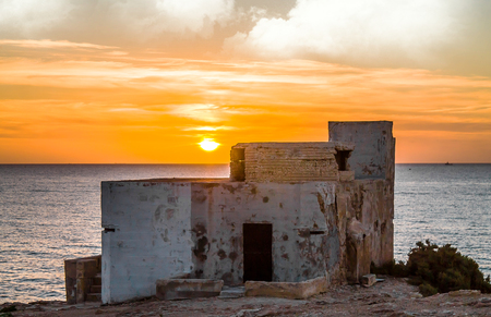 Sunset, sunrise over the sea. Maritime landscape.の写真素材