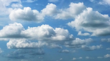 White clouds in the blue sky
