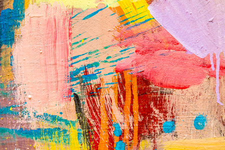 Multicolored oil paint on canvas as abstract backgroundの写真素材