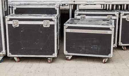 Boxes of a case for musical equipment