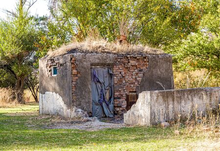 Old ruined building in the countryside. Travel. Landscape.の写真素材