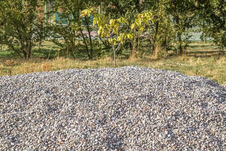 Large pile of building gravel outdoorsの写真素材