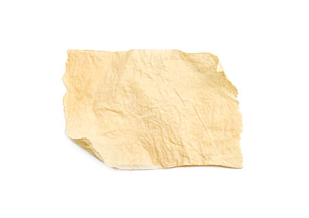Old tissue paper on a white backgroundの写真素材