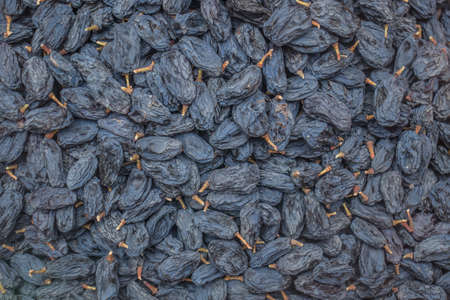 Dried black grapes seedless raisinsの写真素材