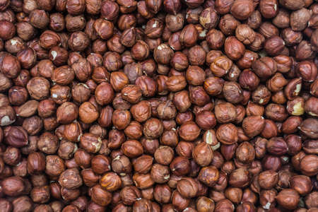 Nut hazelnut close-up as a backgroundの写真素材