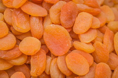 Dry candied apricot close-up. Dried apricots.の写真素材