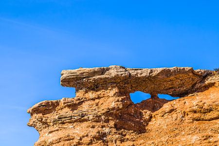 Destructive rocks against the sky. mountain landscape.の写真素材
