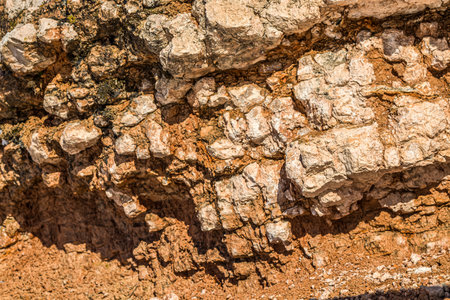 Destructive rocks against the sky. mountain landscape.の写真素材
