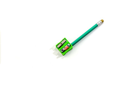 Pencil sharpener isolated on a white background.の写真素材