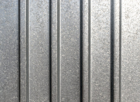 Galvanized corrugated metal close-up as a background.の写真素材
