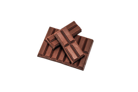Milk chocolate on white background