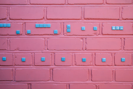 Texture background of pink painted brick wall