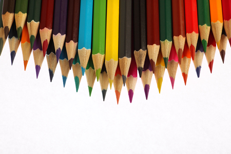 Color pencils on white backgroundの写真素材