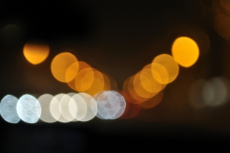 Decorative neon lights on streetの写真素材
