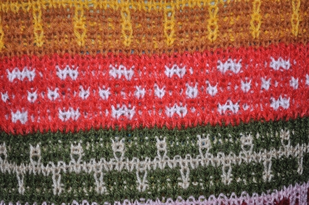 Background texture of colorful woolen knitted pattern