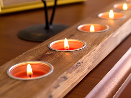 Romantic decorative candlesの写真素材