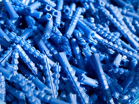 Blue wall plugs assortedの写真素材