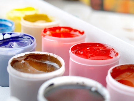 Gouache paintsの写真素材