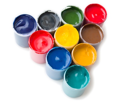 Set of gouache paintsの写真素材