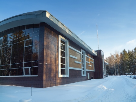 Hotel gym building outdoor with clear blue skyのeditorial素材