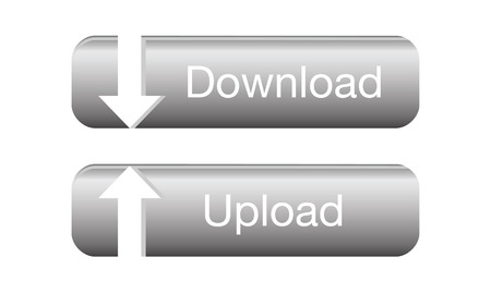 Shaded monochrome download and upload buttons.のイラスト素材