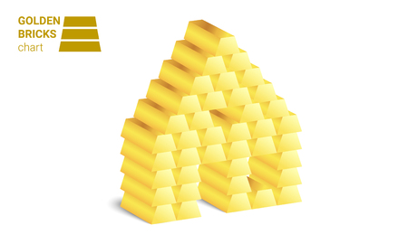 Golden bricks house vector on white background.のイラスト素材