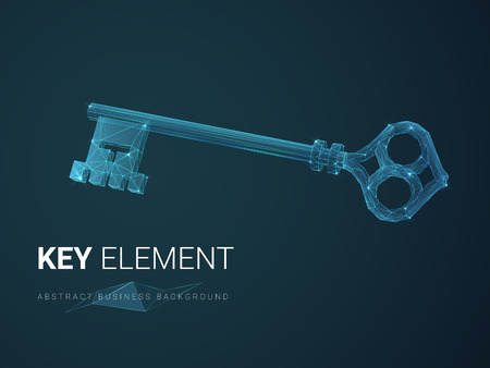 Abstract modern business background vector depicting importance with stars and lines in shape of a key on blue background.のイラスト素材