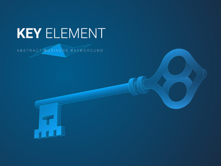 Abstract modern business background vector depicting importance in shape of a key on blue background.のイラスト素材