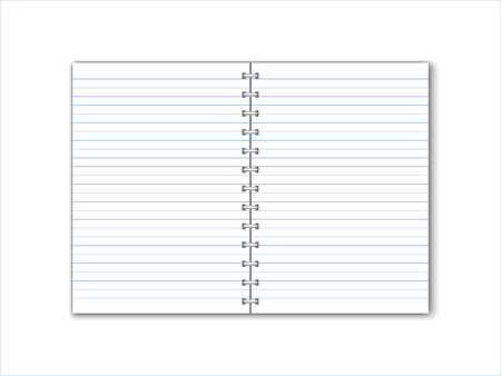 Detailed vector paper notebook with lines and circular binding.のイラスト素材