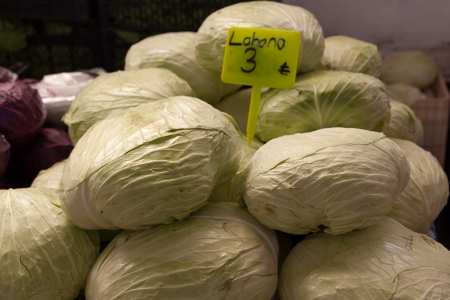 Cabbage in the Turkish market in Fethiye の写真素材