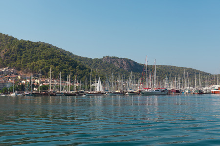 Yacht harbor, Fethiye, Turkeyの写真素材
