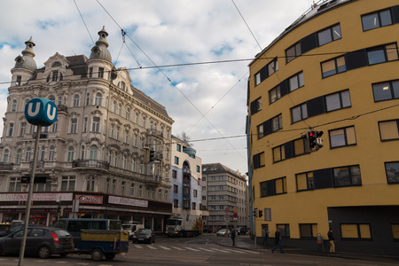 Building on Gumpendorfer street, Vienna, Austriaのeditorial素材