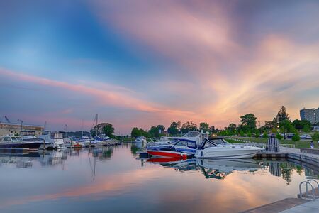 Rochester, USA. June 18, 2018. Boats on the lake Ontario
