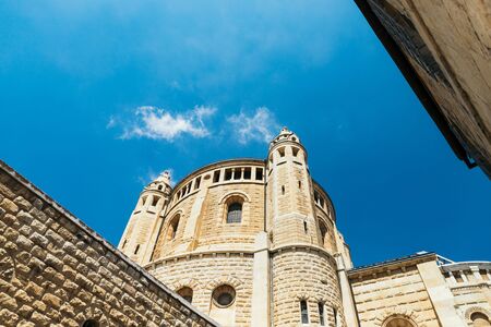 The Dormition Abbey on Mount Zion, Catholic sanctuary in Jerusalem, Israelの写真素材