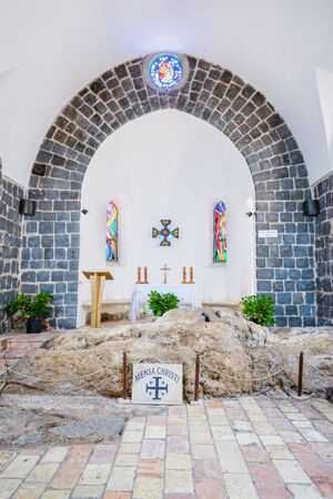 September 18, 2019, Tabgha, Israel. The Mensa Christi in Church of the Primacy of St. Peterのeditorial素材