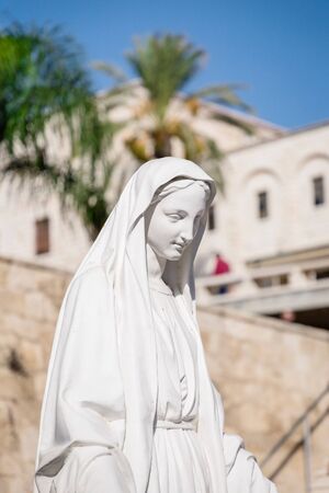 September 18, 2019. Nazareth, Israel. Statue of Virgin Maryのeditorial素材