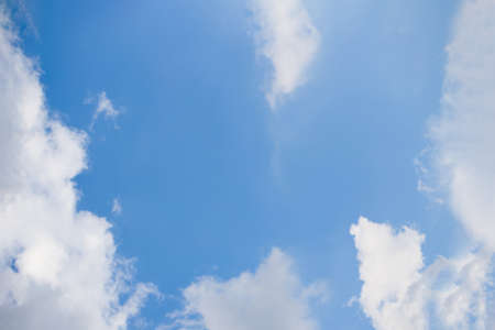 Sky with white clouds. Scenic sky background, copy space