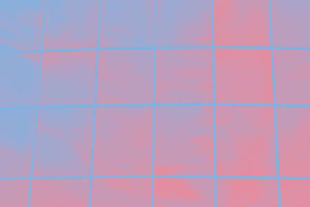 Blue and pink coral color background, squares patternの写真素材