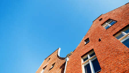 Houses in the dutch quarter in Potsdam, Germany. Details, panorama, 16 on 9の写真素材