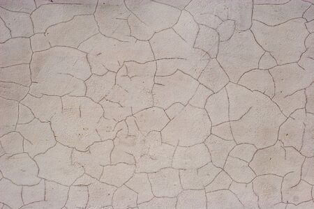 Grunge abstract background. Cracked old white stucco. It looks like dried ground in the desert. Beautiful cracks.の写真素材