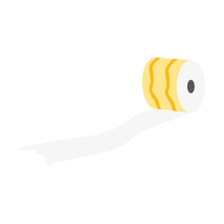 Unwound roll of toilet paper with a pattern isolated on white. Vector EPS10.のイラスト素材
