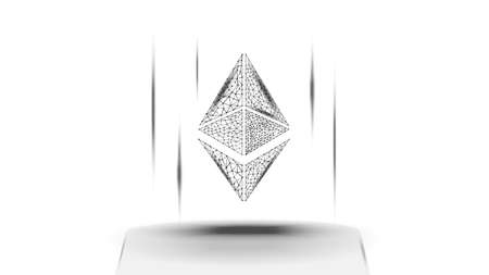 Ethereum ETH cryptocurrency token symbol, coin icon on white background. Digital gold for website or banner.のイラスト素材